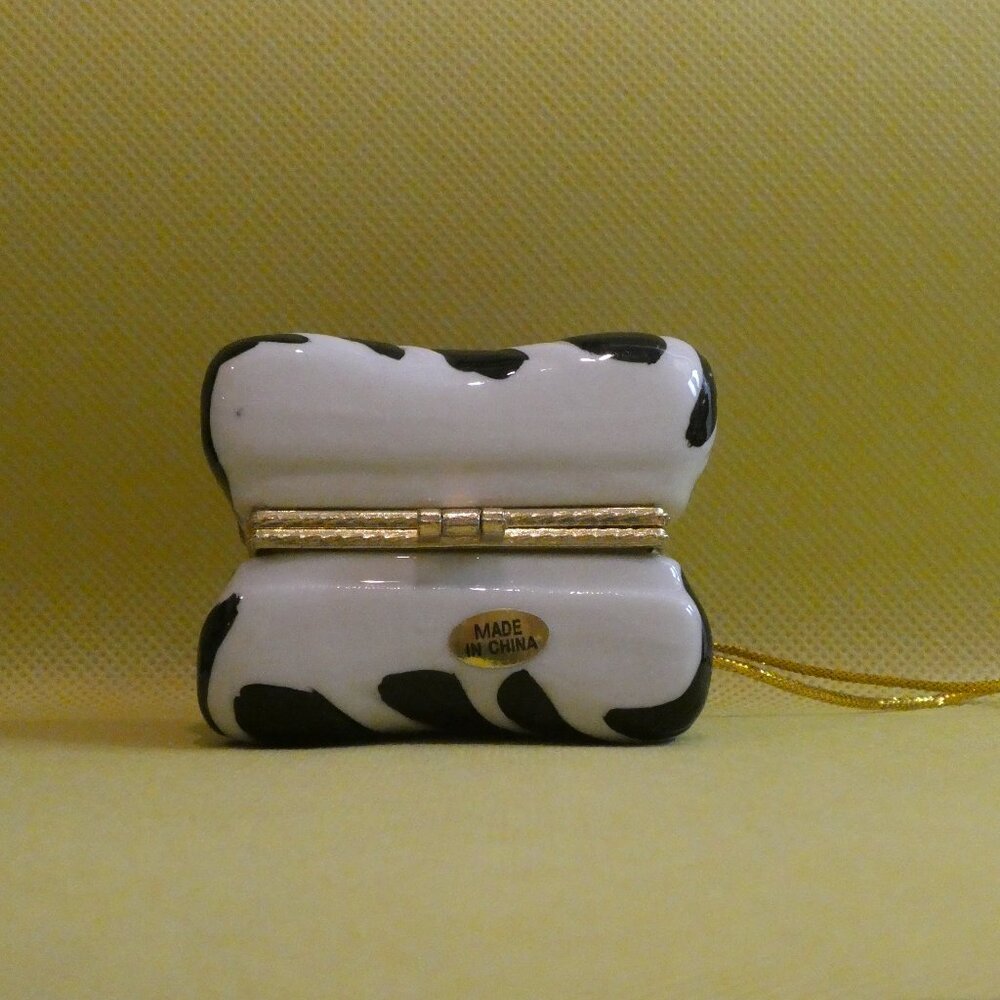 Porcelain Purse Zebra Print Ornament & Trinket Box - Picture 5 of 9